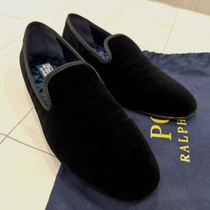 Polo Ralph Lauren Paxton Velvet Slipper, Black, Size 8 - RUN SMALL